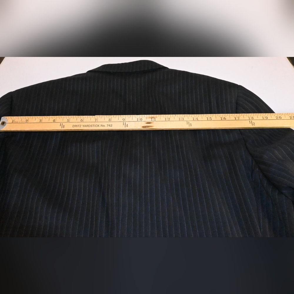 BURBERRY LONDON Black Pen Stripped 2Pc Suit Jacket 40 R Pants 31W Union Made USA - Picture 13 of 16